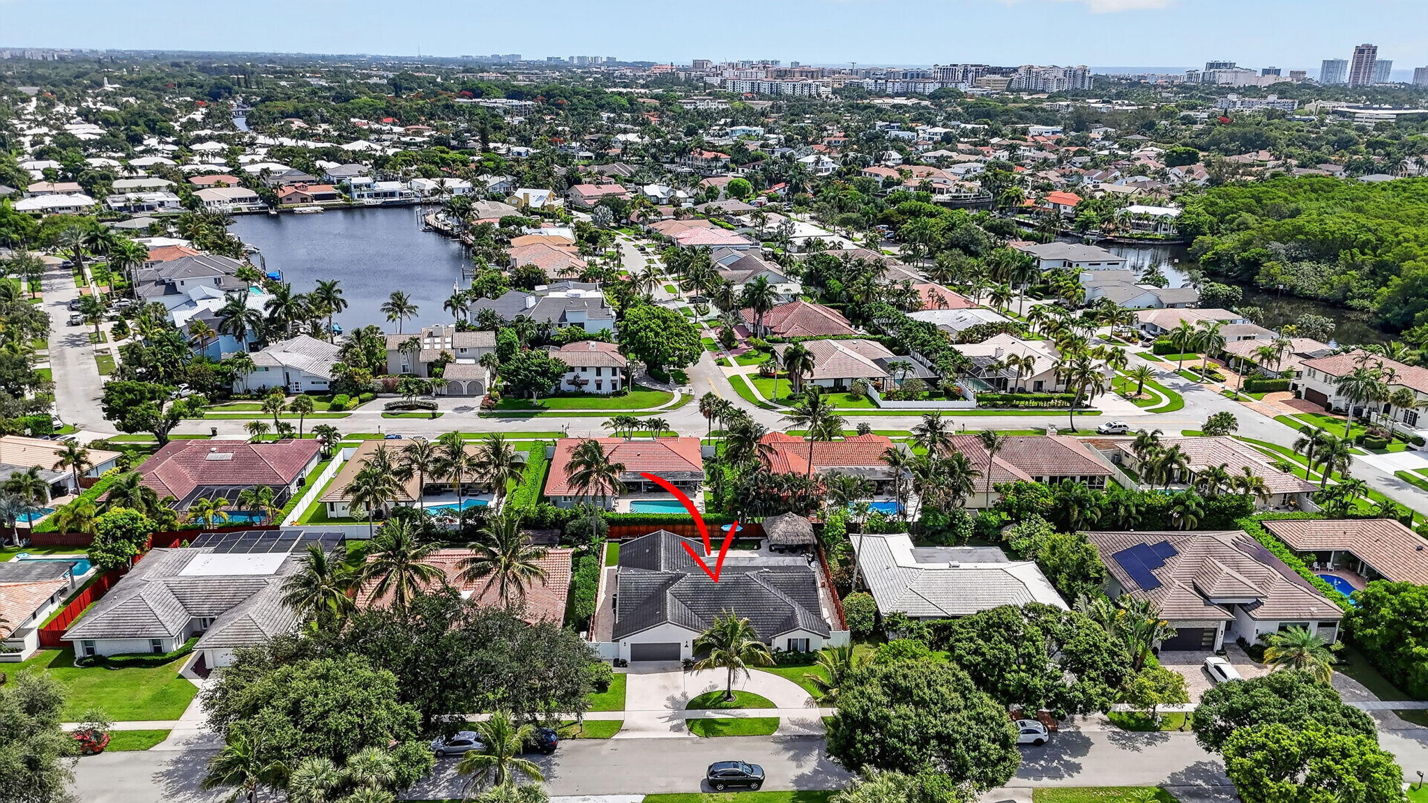 Aerial neighborhood view at 631 SW 17th Street